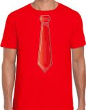 Bellatio Decorations Verkleed t-shirt voor heren - stropdas rood