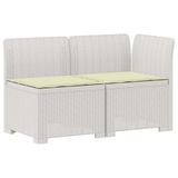 vidaXL Tuinbank 2-zits met kussens, rotanlook, PP, wit