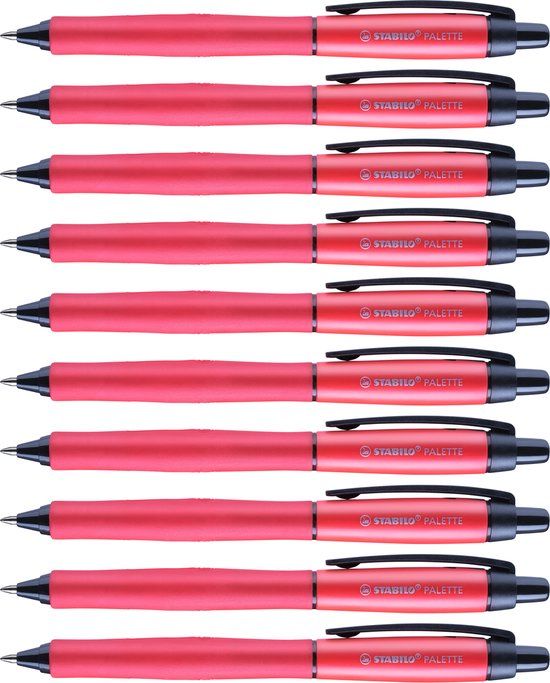 STABILO PALETTE Rollerball Pen - Red - 0.4mm - Pack of 10