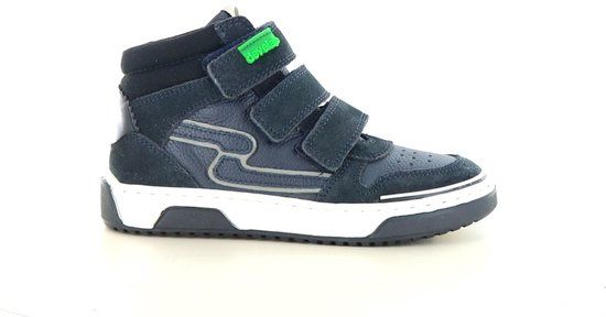 Develab Heren Hoge Sneakers Blauw Leer Klittenband Maat 28