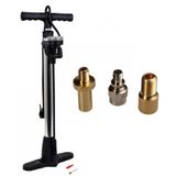 Merkloos / Sans marque Luxe fietspomp met manometer inclusief 3-delige nippelset