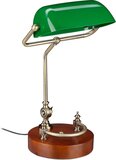 Relaxdays bankierslamp groen - bureaulamp retro - notarislamp - tafellamp nostalgisch