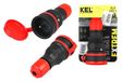 PLASTROL LOTYŃ Prise portable avec couvercle, 16A, 2P+Z, 250V, IP54, noir/rouge, modèle GN-54, numéro d'article W-97978