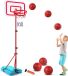 Jouets de basketball réglables sans marque pour enfants - Hauteur 88-190 cm - Jouets d'intérieur et d'extérieur avec 3 ballons et pompe
