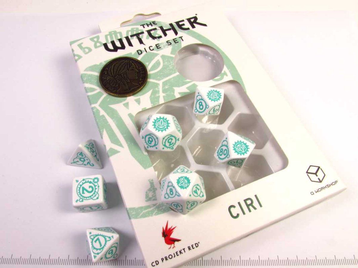 Q Workshop The Witcher Dice Set Ciri - The Law of Surprise (7 & unique coin)