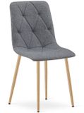 Oskar Eetkamerstoel LIBRA - Donkergrijs textiel - Houtlook metalen poten - Modern design