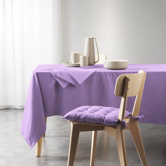 Tafellaken - Tafelkleed Mistral Katoen Gerecycled 140x240cm Lila - Wicotex