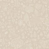 Happy Behang Bosdieren Dieren Silhouetten Babykamer Neutraal Beige Kinderkamer Dierenbehang Beer Hert Vos 0,53 x 10,05 M
