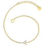 Glanzstücke München Armband Dames - Zilver 925 - Zirkonia - Geelgoud - 17 cm
