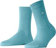 Burlington Fleet Street eenkleurig katoen sokken dames blauw - maat 36-41