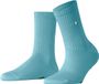 Burlington Fleet Street eenkleurig katoen sokken dames blauw - maat 36-41
