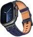Strap-it Denim bracelet en cuir Apple Watch Bleu/Noir