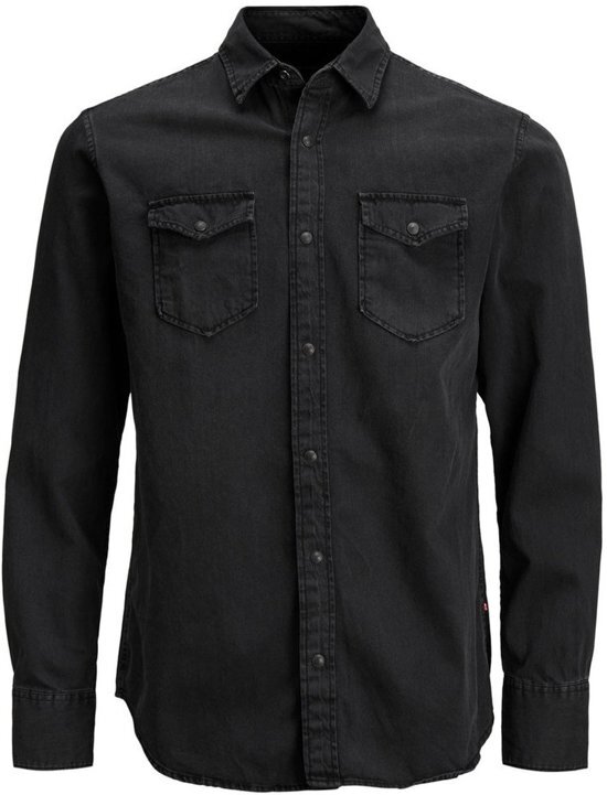 Jack & Jones Jack and Jones Sheridan Heren Overhemd Zwart Kent Slim Fit - S