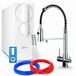 Ari Système de filtration d'eau par osmose inverse 800 GPD, sans réservoir, robinet de cuisine 3 voies, chromé, laiton, cartouche céramique, pivotant 360°, mousseur