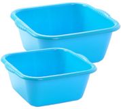 Plasticforte Afwasteilen Set - Afwasbak - Kunststof - 10 en 15 Liter - Blauw
