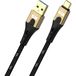 Oehlbach D1C9552 USB-kabel USB-A stekker, USB-C stekker 2 m Zwart/goud Afscherming gevlochten