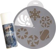 Merkloos / Sans marque Kaemingk B.V. Kerst raamsjablonen/raamdecoratie - 6 vormen - met sneeuwspray