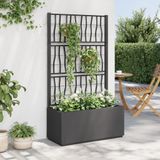 VidaXL Jardinière avec treillis 80x36x140 cm polypropylène gris foncé