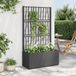 VidaXL Jardinière avec treillis 80x36x140 cm polypropylène gris foncé