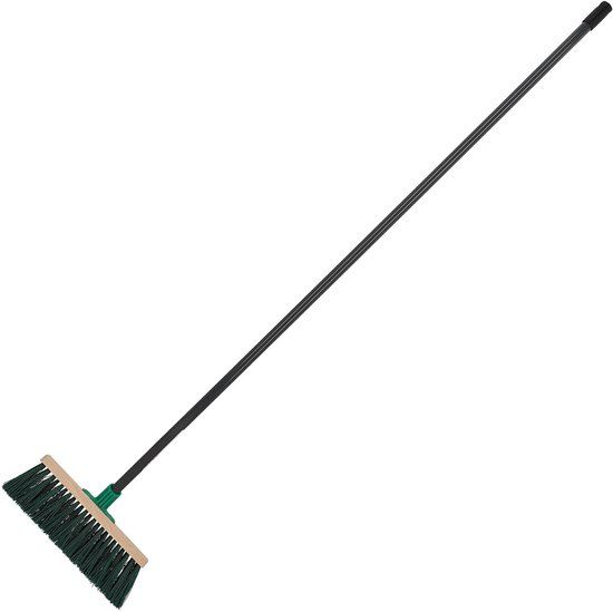 KOTARBAU Straatbezem, Veegbezem, Tuinbezem, Beukenhout, 30 cm, Groen, Buitenbezem, Harde Veegbezem, Houten Straatbezem, met Metalen Steel