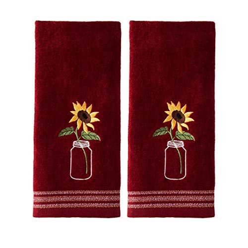 SKL Home by Saturday Knight Ltd. Sunflower in Pot 2-Piece Towel Set, Wine