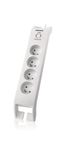 Philips SPN3040C/19 Stekkerdoos met Overspanningsbeveiliging - 4 Stopcontacten - 900 J - 2m Kabel - Wit