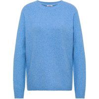 CECIL Langarmshirt blau, Basic, Baumwolle, Melange, Rundhals, Lang, Regular Fit
