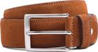 Suitable Riem Suède Leer Cognac - Maat 105 - Heren leren broekriem / broeksriem - Ceintuur - Riem formeel