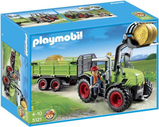PLAYMOBIL Grote tractor met aanhangwagen