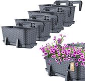 KADAX Wamat Balkonbakken, 40 cm, Set van 4, Grafiet