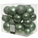 Decoris Kerstballen - 26x st - salie groen - 6-8-10 cm - kunststof - kerstversiering