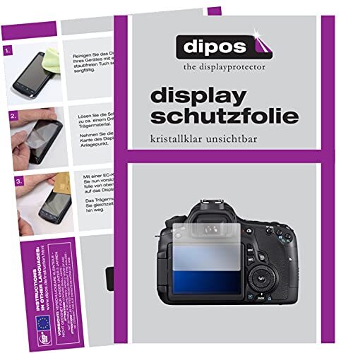 dipos I 2X beschermfolie helder compatibel met Canon EOS 60D folie displaybeschermfolie