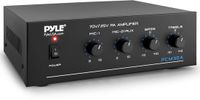 Pyle Bluetooth Audioversterker - 60W - Stereo Versterker met RCA - 2 Microfooningangen - 25,70 Volt Uitgangen - LED