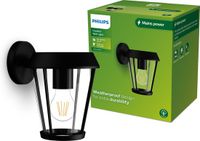 Philips Sunera Applique murale - Lampe d'extérieur - Noir - Douille E27 - Max 25W - Résistant aux intempéries ; IP44