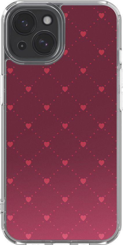 imoshion Hoesje - Geschikt voor Apple iPhone 15 - Design hoesje - Crush Check Coral Dust