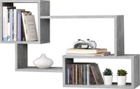 en.casa Kvinesdal Wandplank met 3 vakken 87x18x54 cm betonkleurig