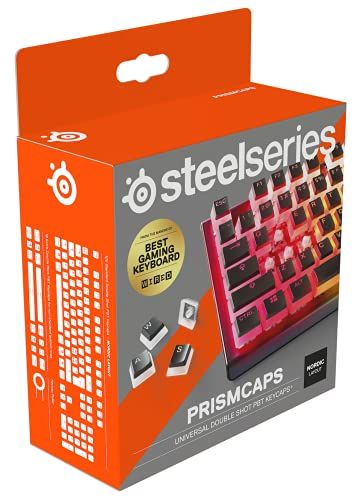 SteelSeries PrismCaps - Pudding-Style Keycaps - Black (Scandinavian Layout)