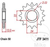 JT Sprockets JTF3411.16 16T stalen voortandwiel
