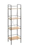 HAKU Möbel rek eiken zwart MDF metaal - Afmetingen (b x h x d): 34 x 130 x 27 cm - Stijl: modern