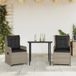 Maison Exclusive - Ensemble de jardin 3 pièces avec coin repas et coussins, gris clair, en polyrotin