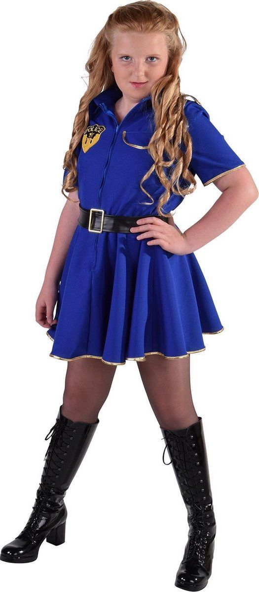 Magic design Jurk Politie Meisjes Polyester Blauw Maat 128
