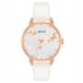 Montre femme. Fabriqué en cuir écologique. Confortable. Facile à lire. Mouvement à quartz. Élégant. Forme de papillon. Blanc