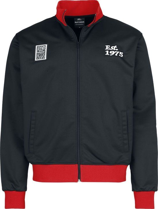 Iron Maiden Soccer Trackjacket Heren Trainingsjas - zwart/rood - L