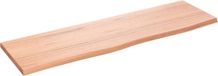 vidaXL Wastafelblad 100x30x2 cm behandeld massief eikenhout lichtbruin