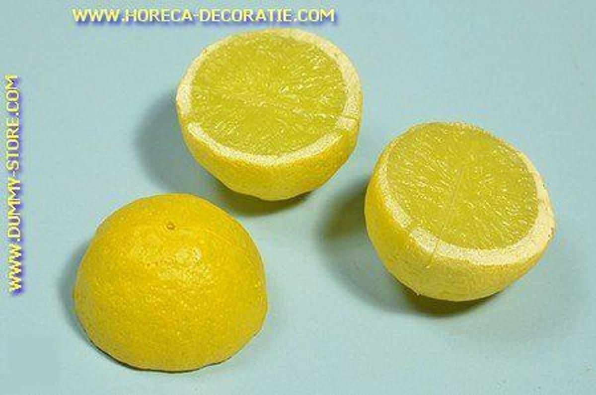 Horeca-decoratie.com Citroen 3 halve stukken - 40x35 mm - Fruitdummy