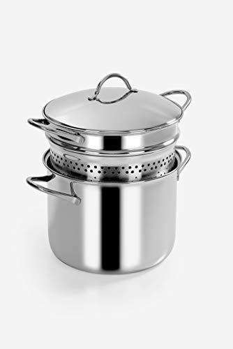 Barazzoni Pastakpan - 6 liter - 18/10 staal - met inzetstuk