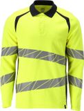 Mascot Accelerate Multisafe Polo à manches longues 21383-327 - jaune fluo/bleu marine foncé - 4XL