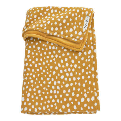 Meyco Meyco baby ledikantdeken velvet Cheetah 100x150 cm honey gold