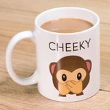 Thumbs Up! Cheeky mok keramiek met emoji "Cheeky = Culotté" - wit - 350 ml - 1001804