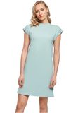 Build Your Brand Turtle Extended Korte Dames T-Shirt Jurk - Blue Mint maat XS